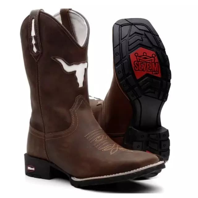 Bota Texana Boi Branco Econômica Diamond