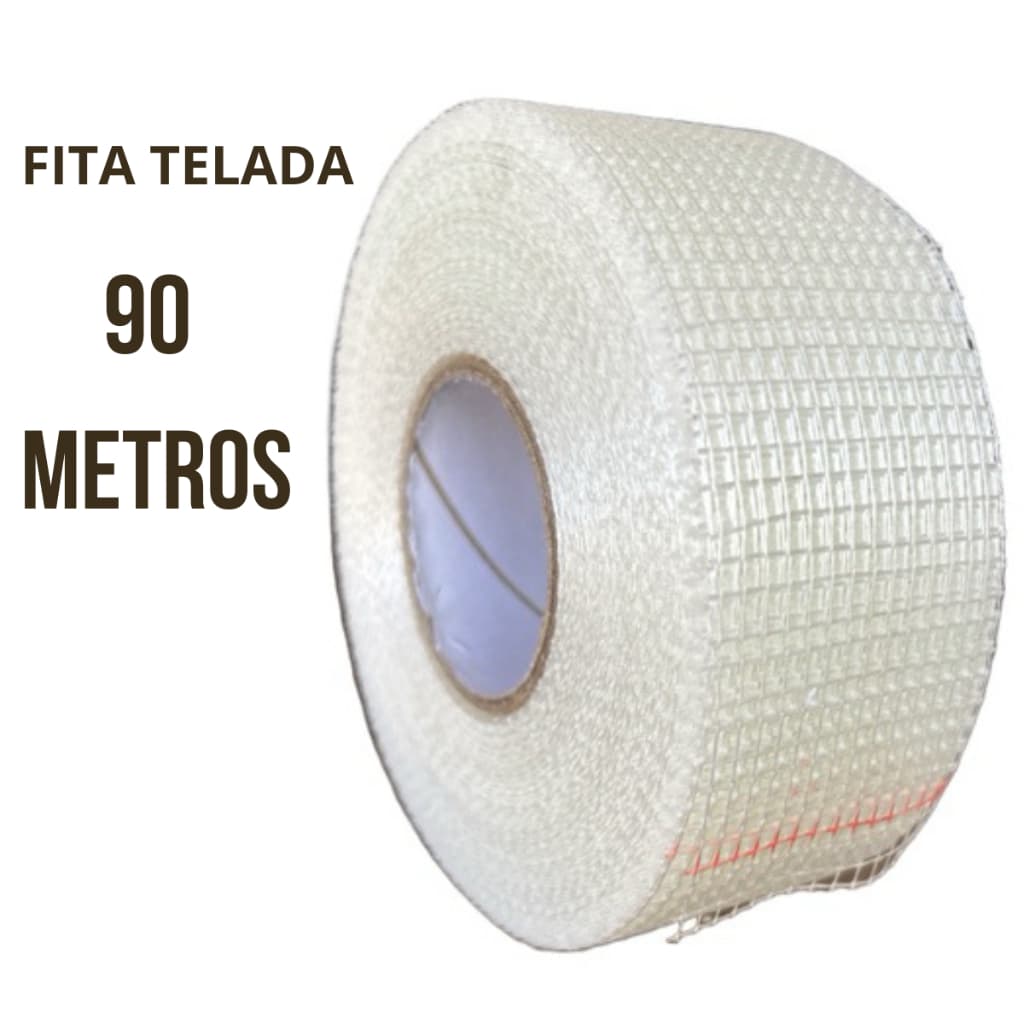 Fita adesiva telada super cola uso geral tela para construção isopor drywall parede 90 METRO adesiva
