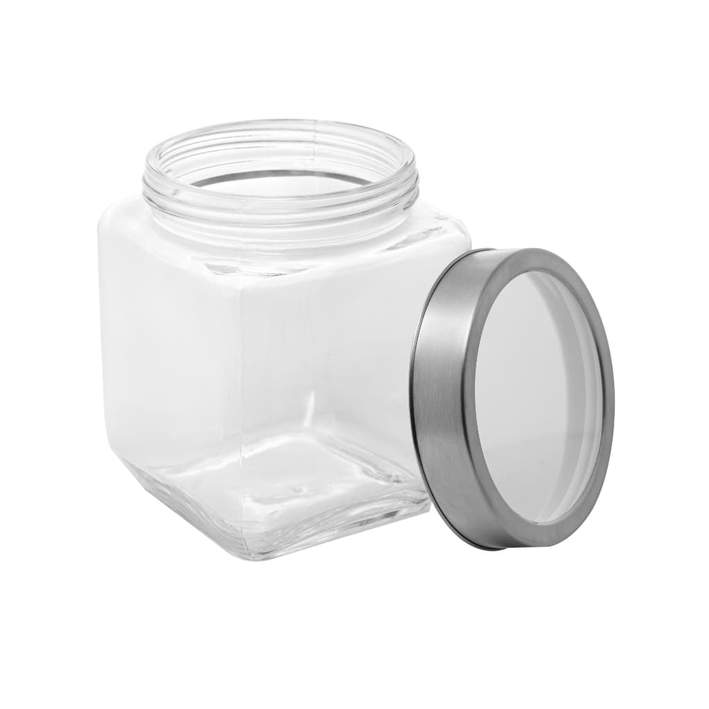 Pote Porta Mantimentos Vidro Gastro Prateada 1,2 l - Lyor
