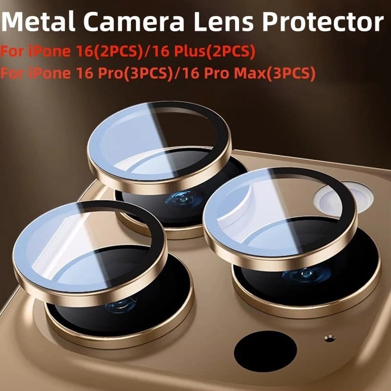 2-3Pcs Metal Vidro Película Lente De Câmera Para iPhone 16&16 Pro&16 Plus&16 Pro Max Camera Protetor Lente Capinha Case
