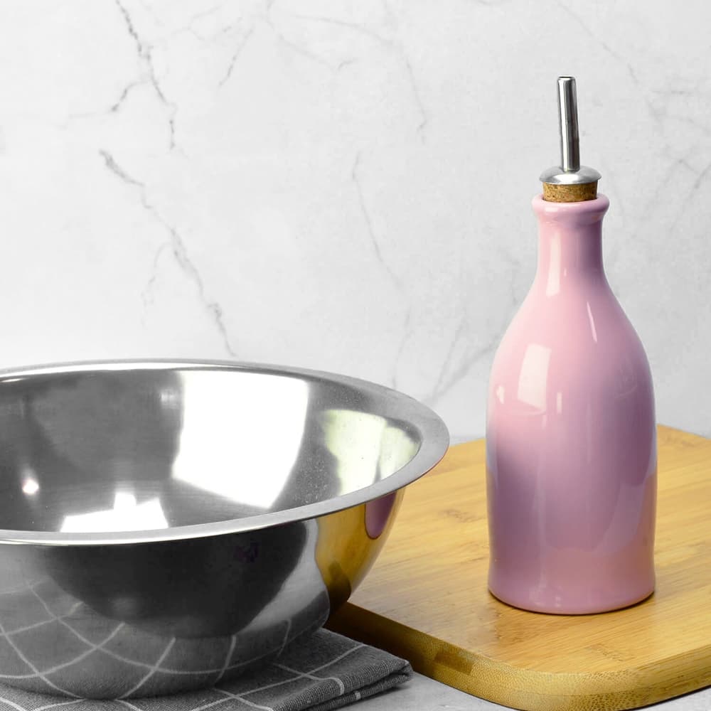 Garrafa Galheteiro porcelana Rosa com dosador