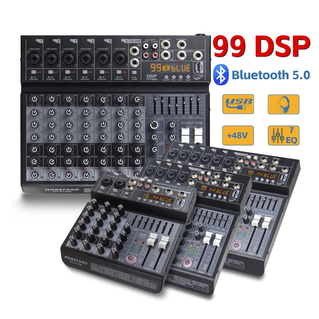 4/6/8canais estúdio profissional misturador de áudio usb play e gravar dj som mixing console para karaoke estúdio mixer