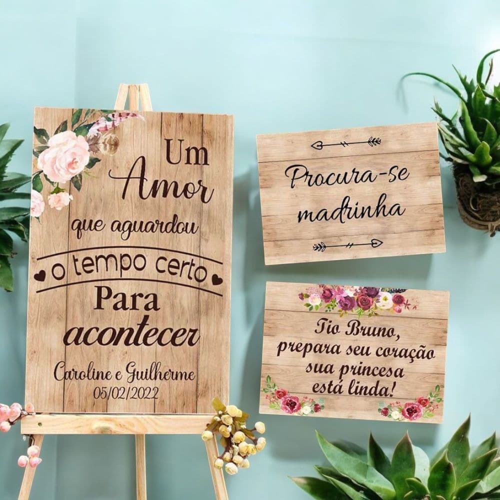 Kit Quadro Decorativo Recepção de Casamento