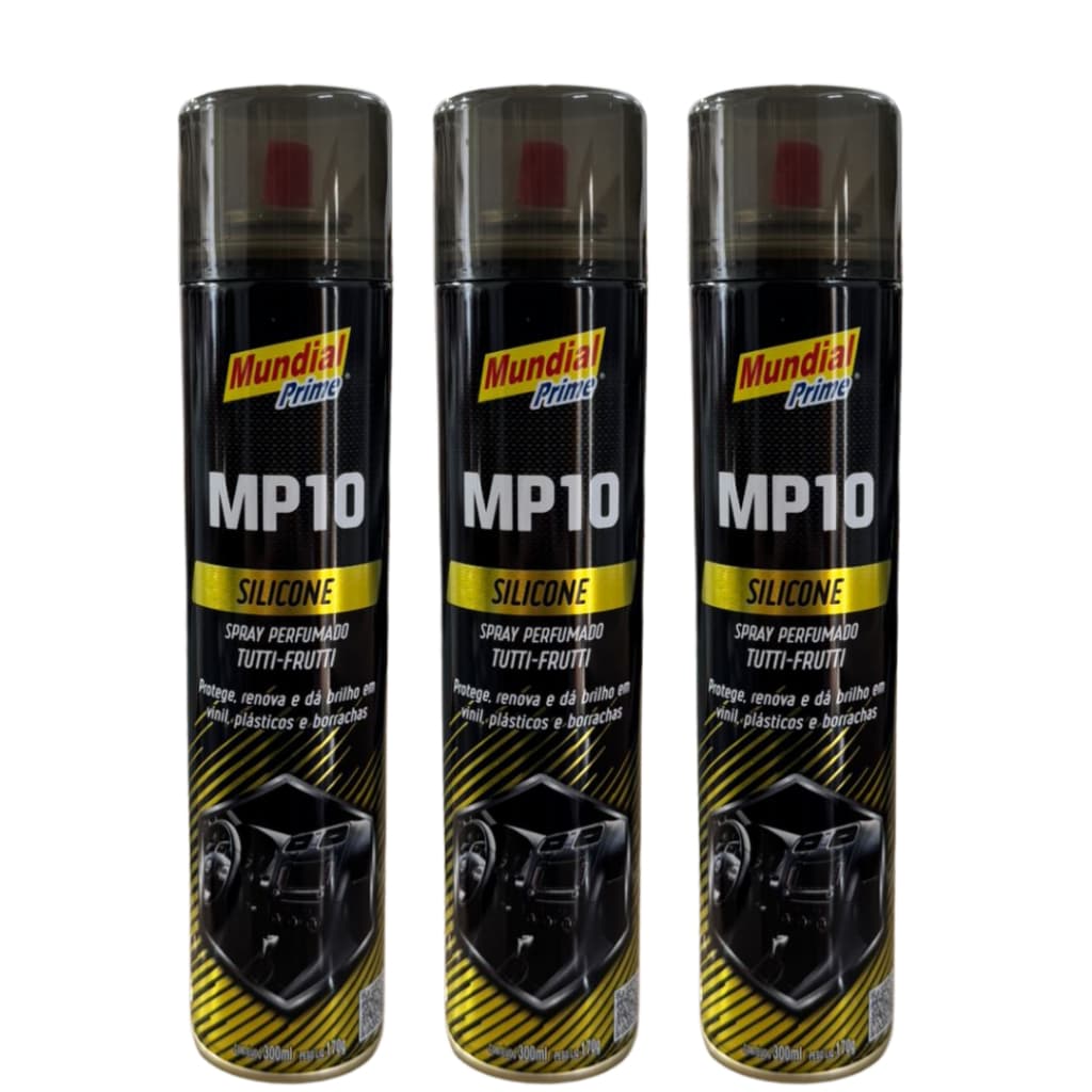 Kit 3 Silicone Spray Limpeza Automotiva Tutti Fruti Citrus Brilho Lustro Protege Brilho Protege