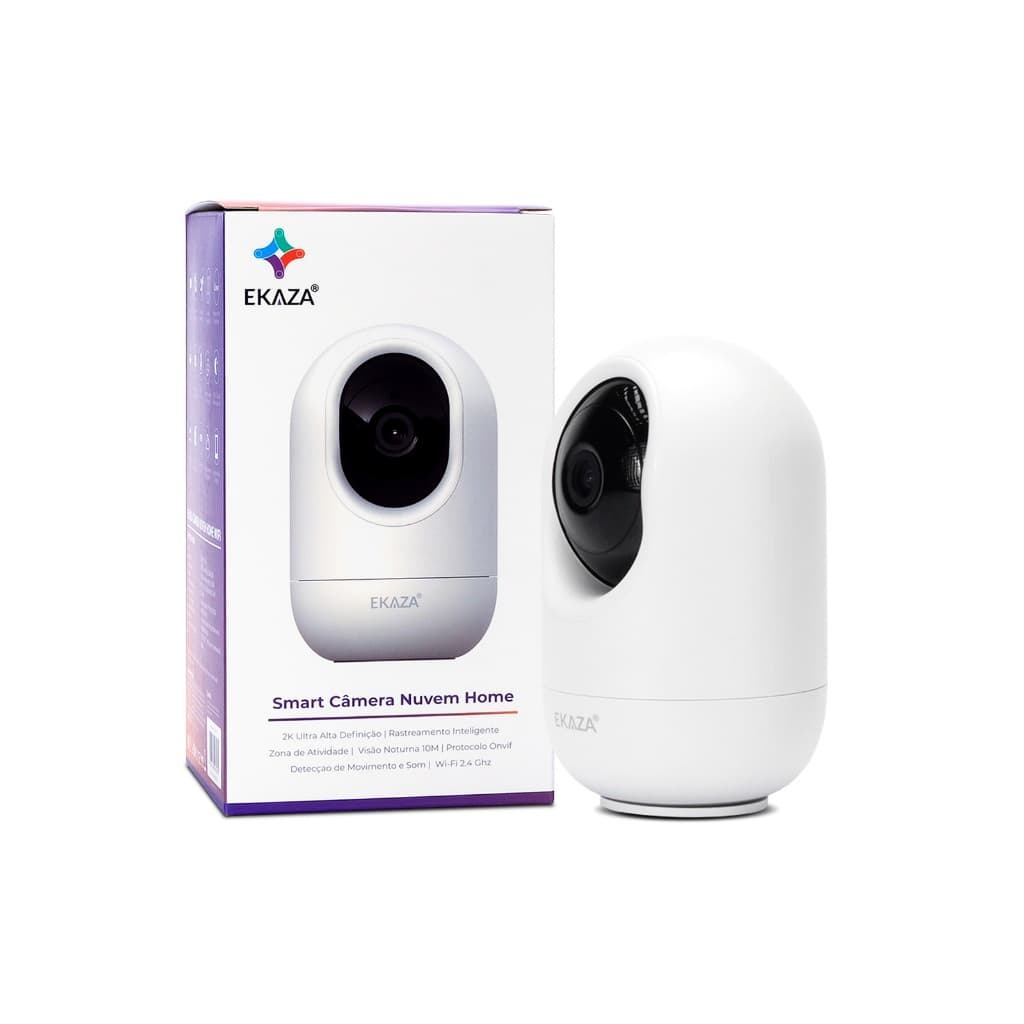 Câmera Nuvem Home Inteligente Interna para criança WiFi 3MP Ultra HD 2K Com chamada EKAZA
