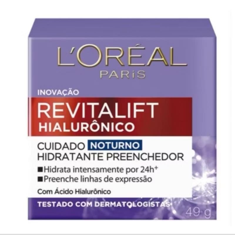 Creme Facial L'Oréal Revitalift Hialurônico Noturno 49g.