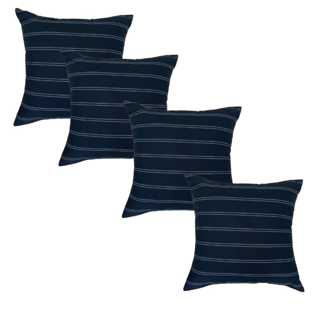 4 Capas De Almofadas Linho Cru Preto Listrada Minimalista Decoração Elegante