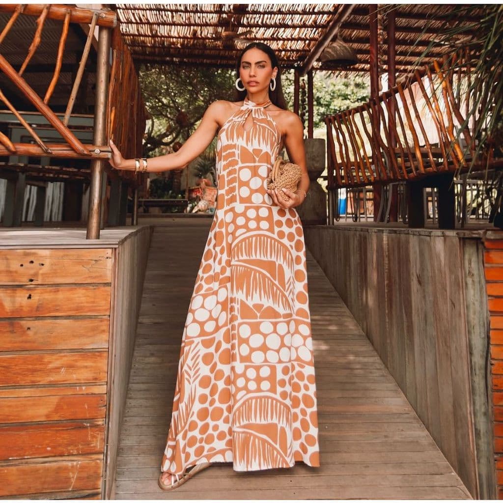Vestido Feminino Frente Unica Longo Solto Verao