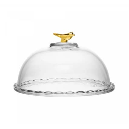 Queijeira Golden Bird 20cm com Tampa Cristal Ecológico - Wolff