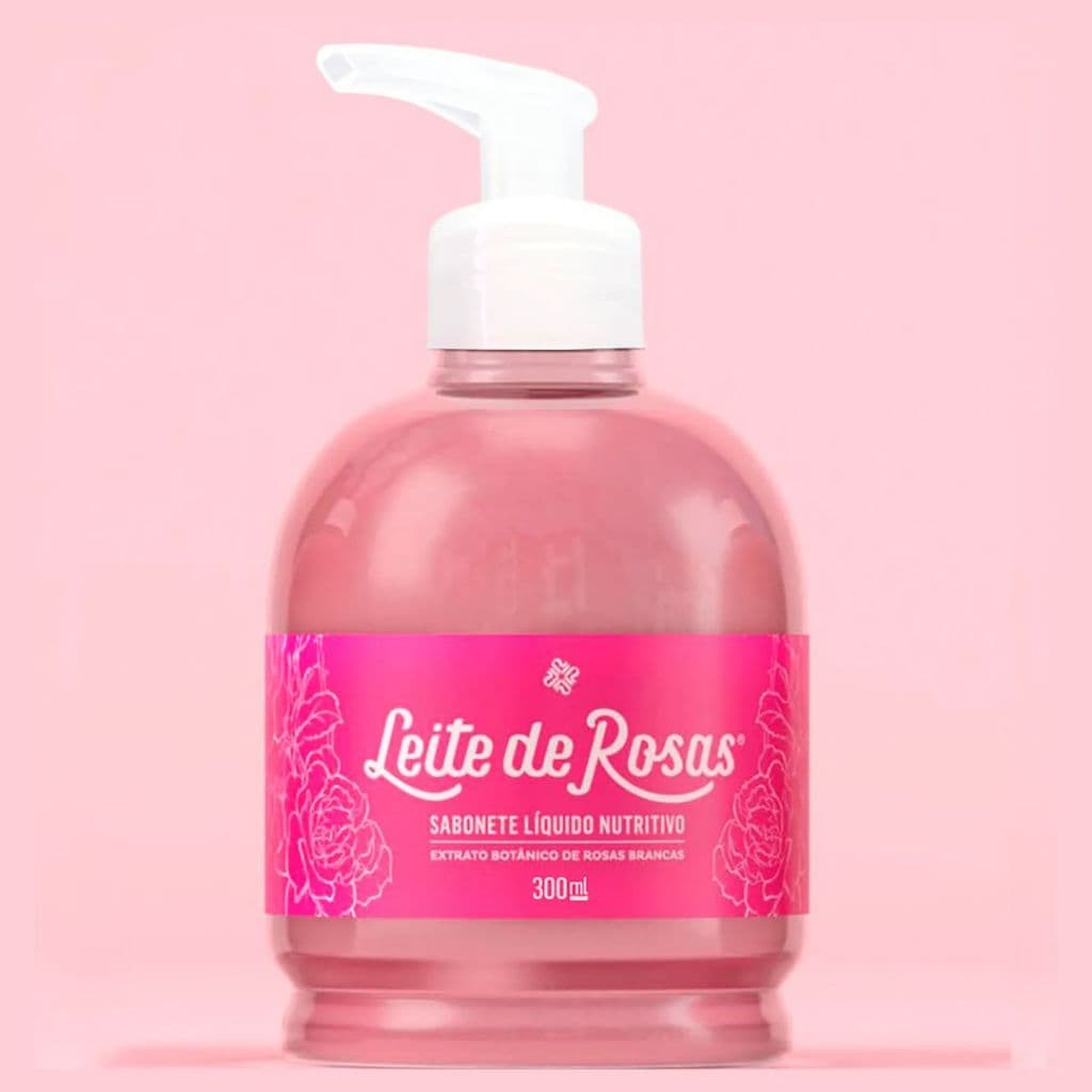 Sabonete Líquido Nutritivo Leite de Rosas Para Hidratar A Pele 300ML Espuma Cremosa