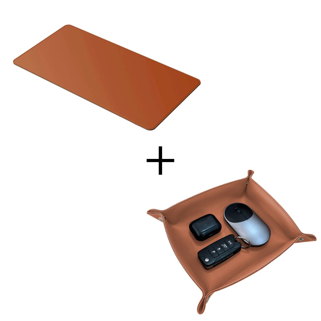 Mouse Pad Grande Ecológico Básico mais Porta Treco Caramelo