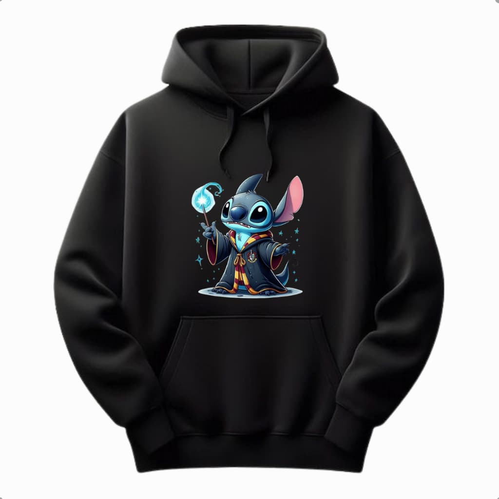 Moletom Stitch Harry Potter Blusa de Frio Canguru Com Capuz 100% Algodão