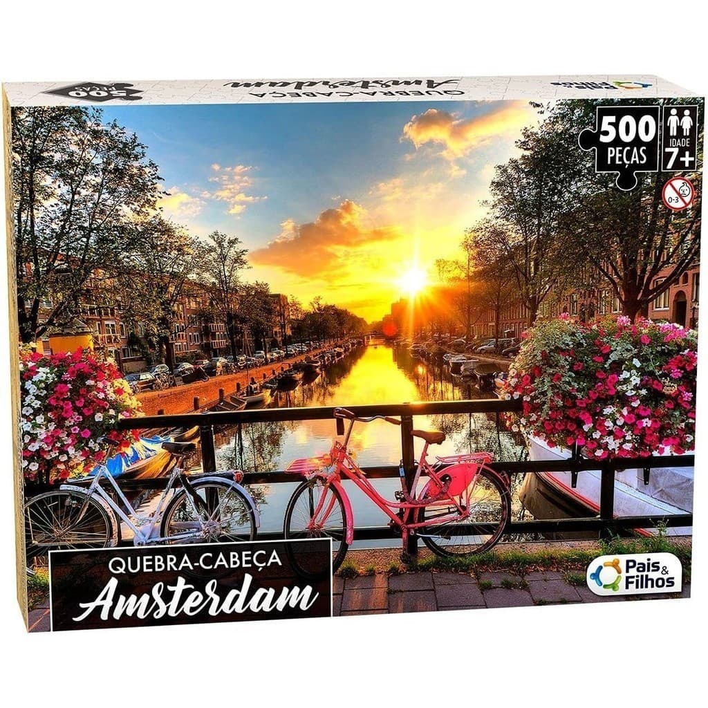 Quebra Cabeça Amsterdam 500 Peças Brinquedo Criança Adulto