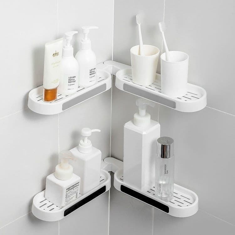 Kit Porta Shampoo Prateleiras Suporte Organizador Para Banheiro/Cozinha Sem Costura Dobrável Auto-Adesivo Multifuncional