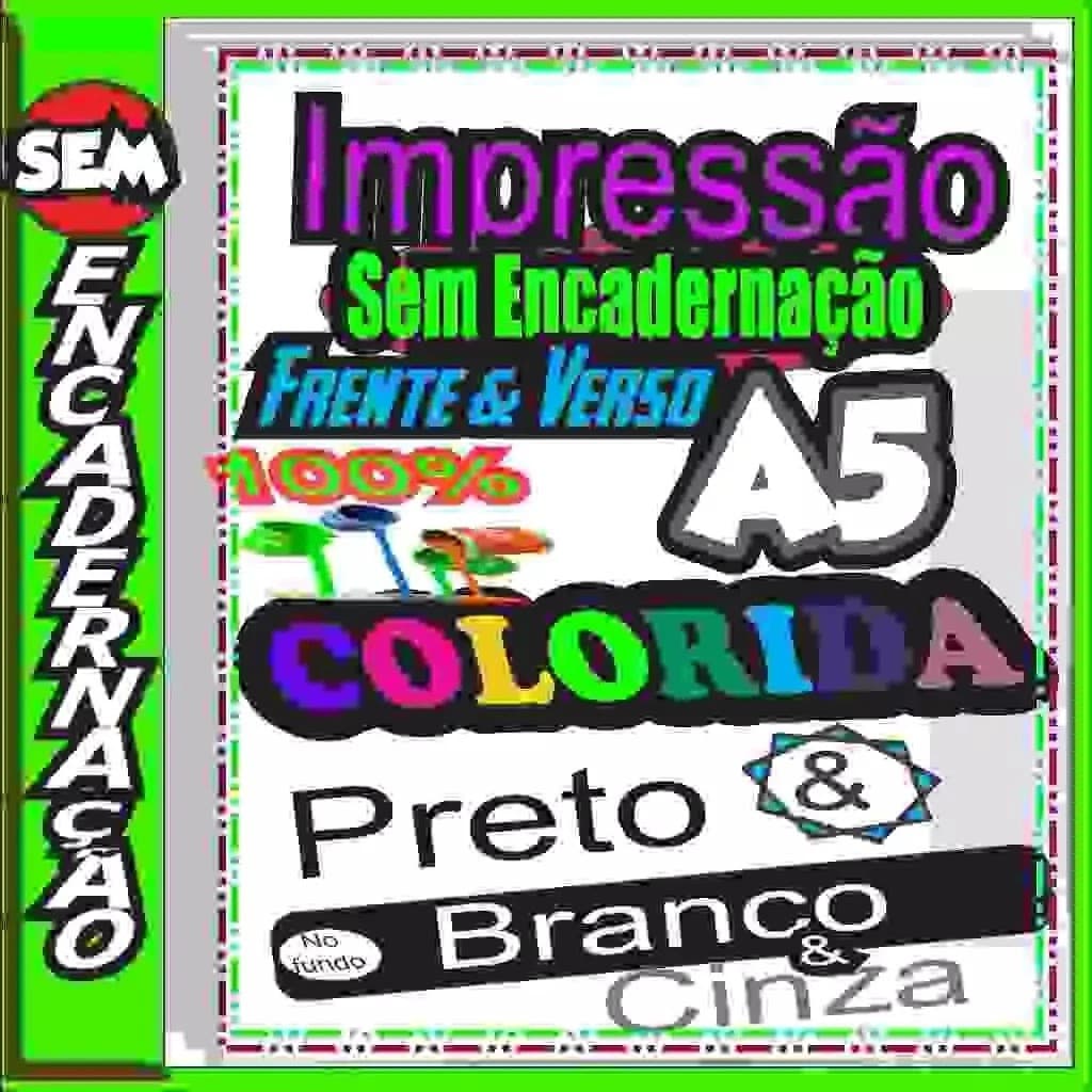 Impressão de 1 apostila 200 Páginas  A5 Total Sem Encadernação Impressa em Frente e Verso