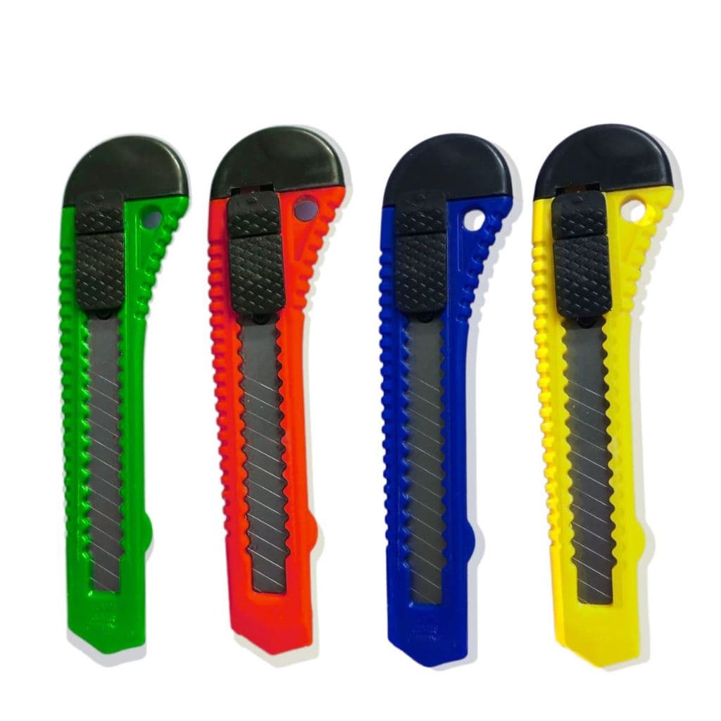 Estilete de Plástico Largo 18mm Estile para Corte Papel Papelão Estilete Atacado Artesanato