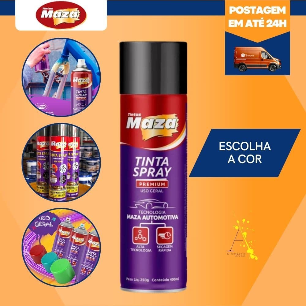 Spray Automotivo Maza 400ml Escolha a Cor