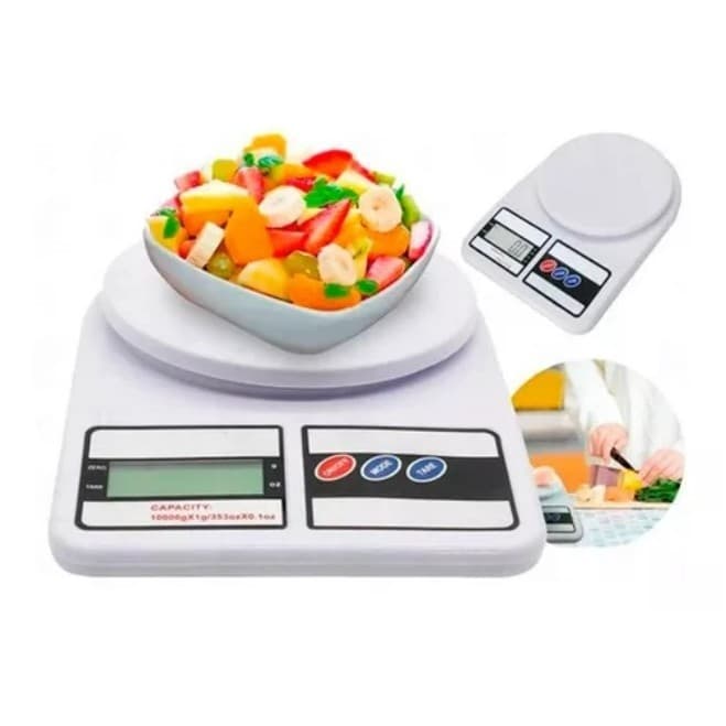 Balança Digital de Cozinha SF-400 Até 10 kg Escala 1 grama Alta Precisão Oferta Com Visor Digital