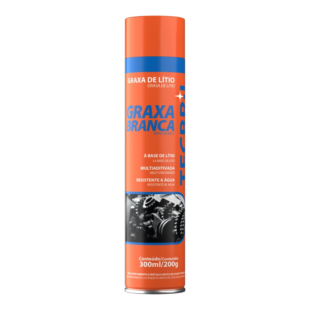 Graxa Branca de Lítio Spray 300ml - Lubrificação e Proteção Anticorrosiva