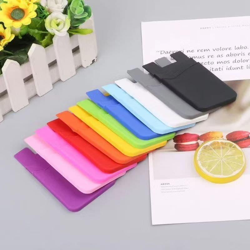 Porta cartão adesivo de silicone para celular