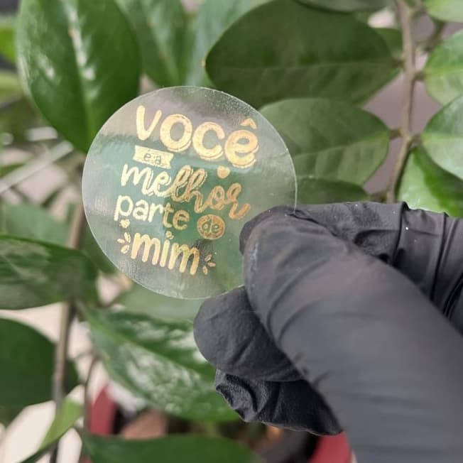 Adesivos DIA DOS NAMORADOS 50un Prata Dourado Branco Metalizado Hot Stamping Transparentes