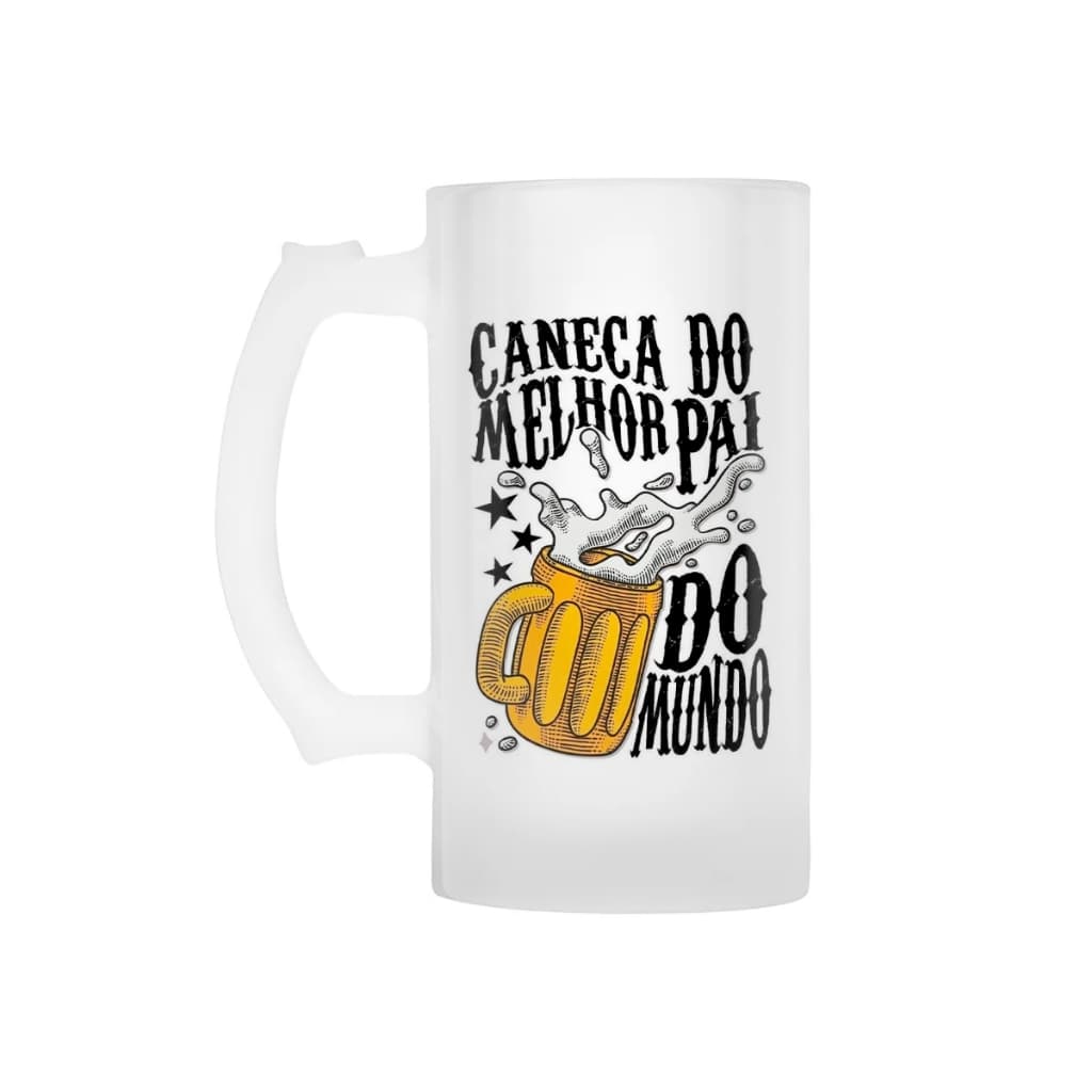 Caneca de Chopp Melhor Pai Do Mundo Vidro Jateado 475ml Divertida