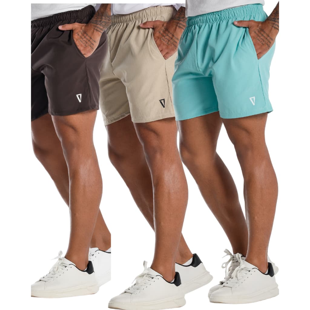 Bermuda Short Tactel com Elastano Academia Corrida Praia Moda Verão com Bolso