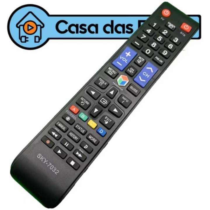 Kit com 10 Controle Remoto Tv Samsung Smart Futebol Led 7032