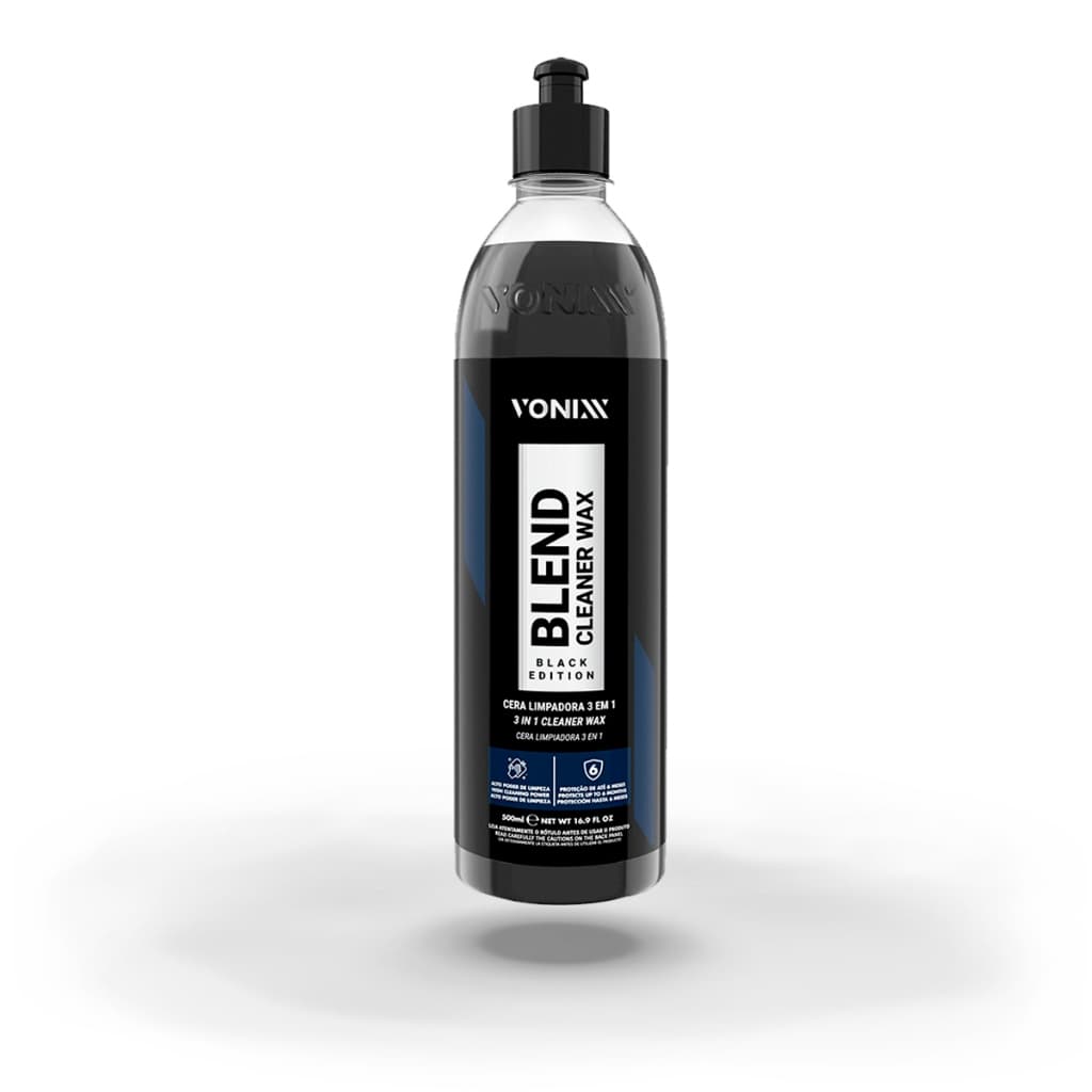 Blend Cleaner Wax Black Edition Proteção Limpeza Brilho Para Carros Escuros 500 ml Vonixx