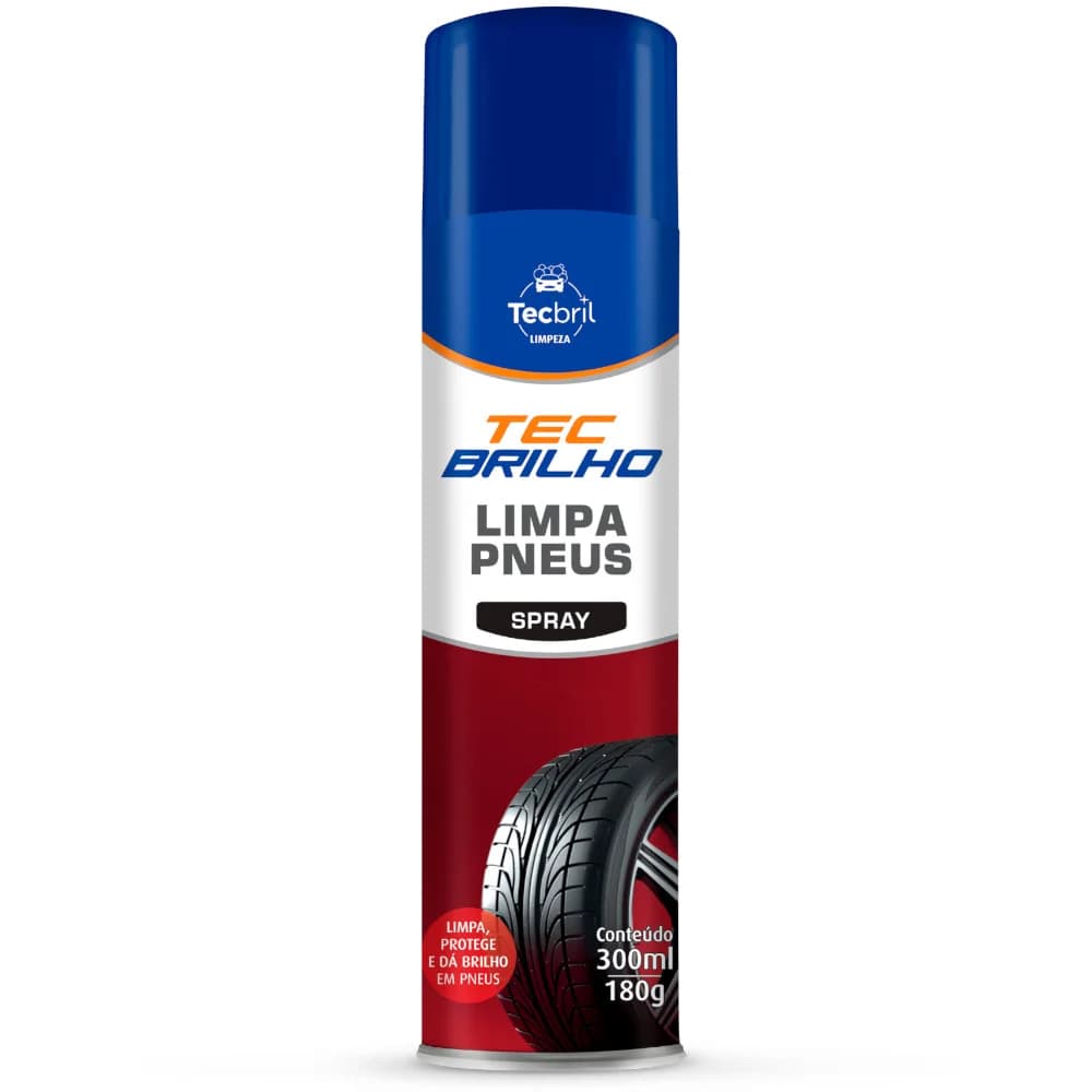 Limpa Pneus Spray 300ml Tecbril - Brilho, Proteção e Limpeza Duradoura