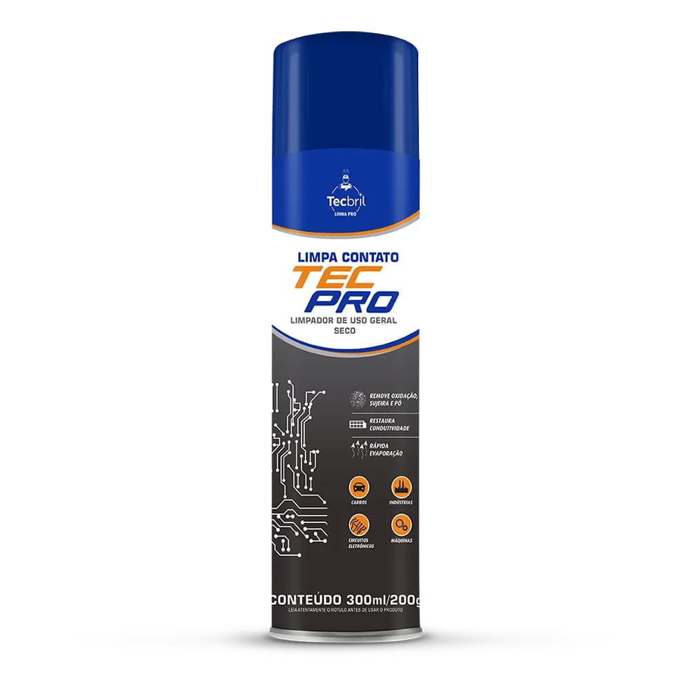Limpa Contato Elétrico Tecbril Spray 300ml - Limpeza e Restauração da Condutividade