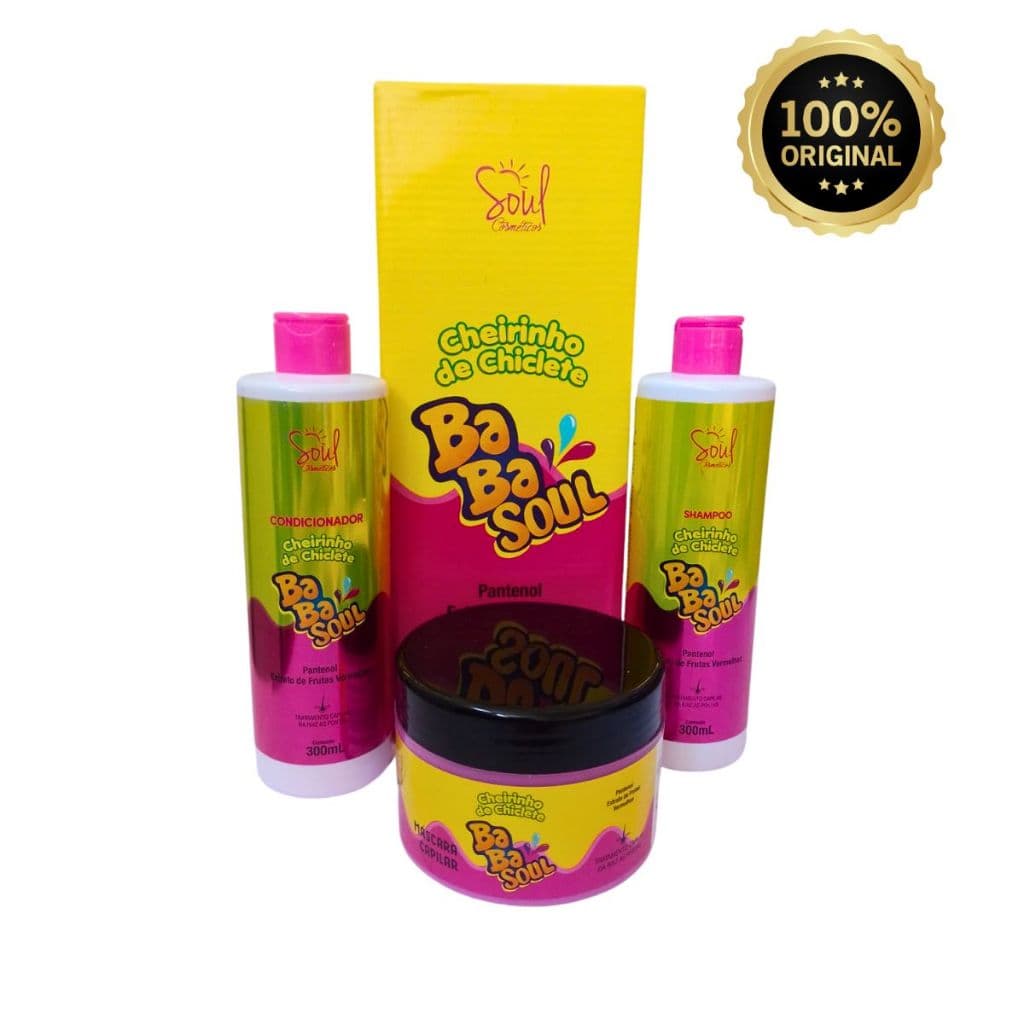 Kit De Tratamento Capilar Cheirinho De Chiclete Babasoul frutas vermelhas