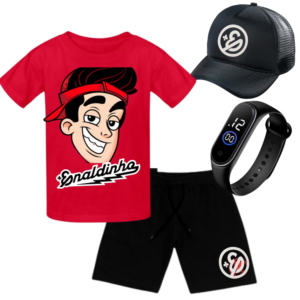 CONJUNTO ENALDINHO INFANTIL+RELOGIO E BONÉ