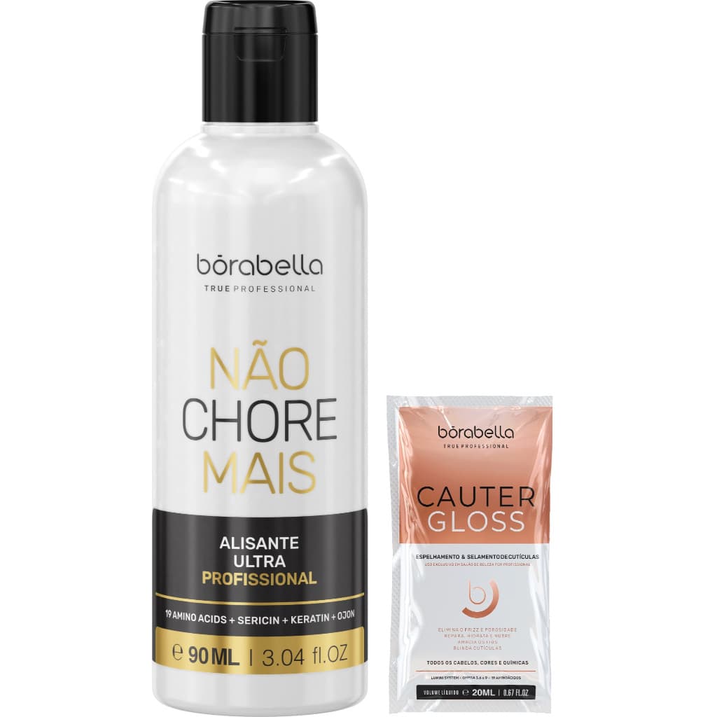 Borabella Escova Não Chore Mais Alisante Ultra Passo 02 90ml + Sache Cautergloss 20ml