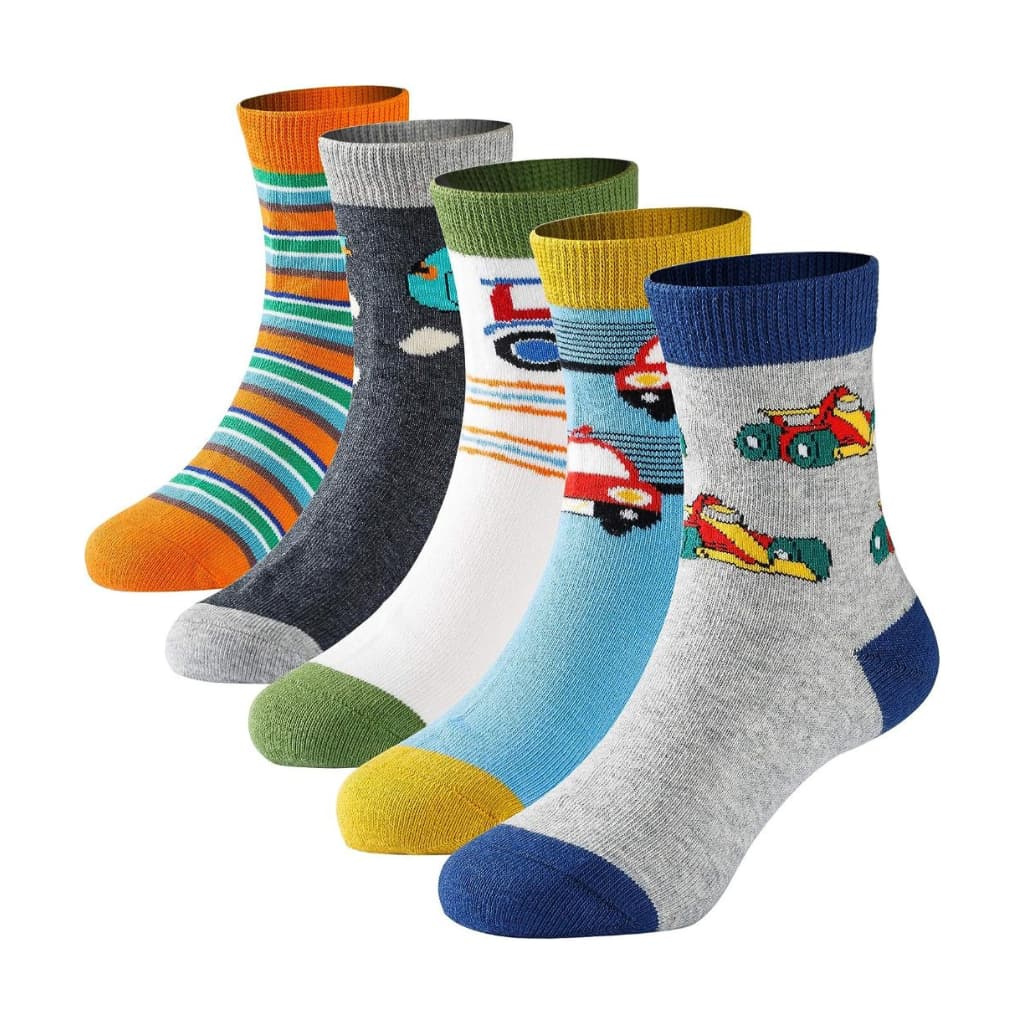 Kit 6 Pares Meia Cano Médio 0 Até 12 Anos Masculina Divertida Estampada Meias Masculino Menino Meninos