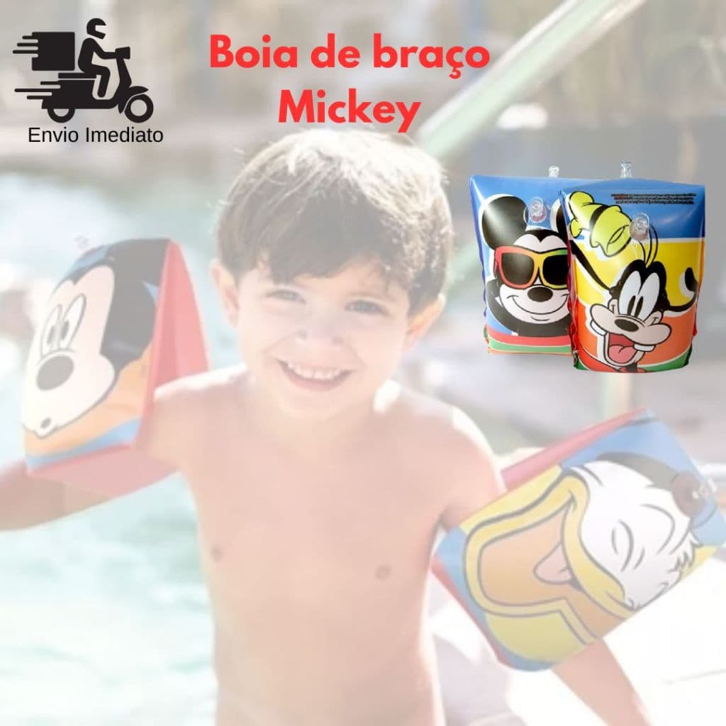 Boia De Braço Infantil Disney Junior Mickey 18x14cm Peso Máx. 18kg Inflável