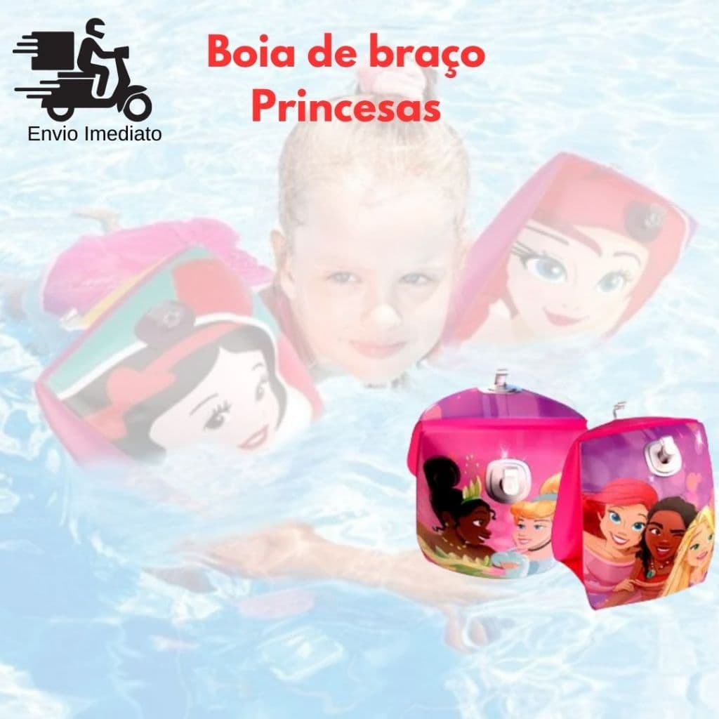 Boia De Braço Infantil Disney Princesas 18x14cm Peso Máx. 18kg Inflável