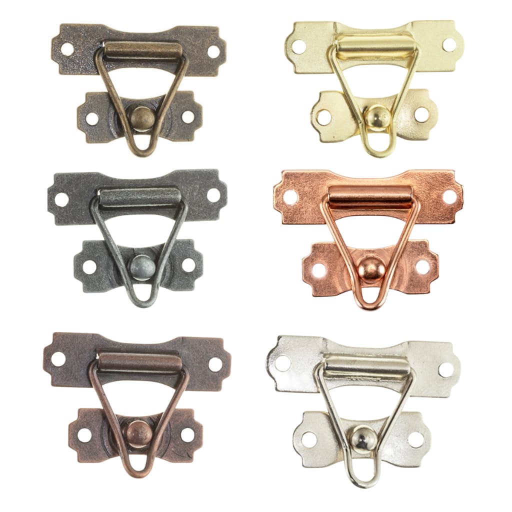 Kit 5 Fecho Simples Pequeno Metal Caixa Mdf Artesanato Decoração + Parafusos