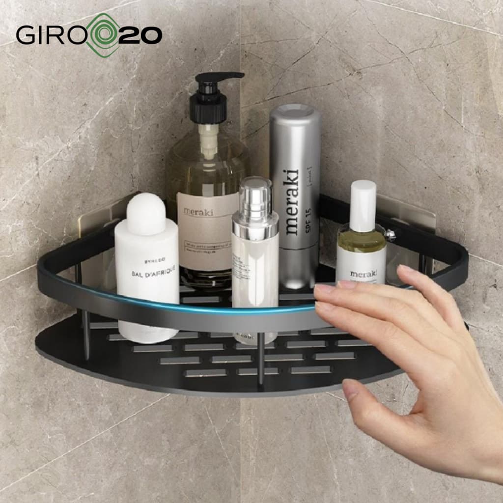 Kit Suporte de Shampoo Prateleira De Banheiro Triangular Organizador Sem Furos