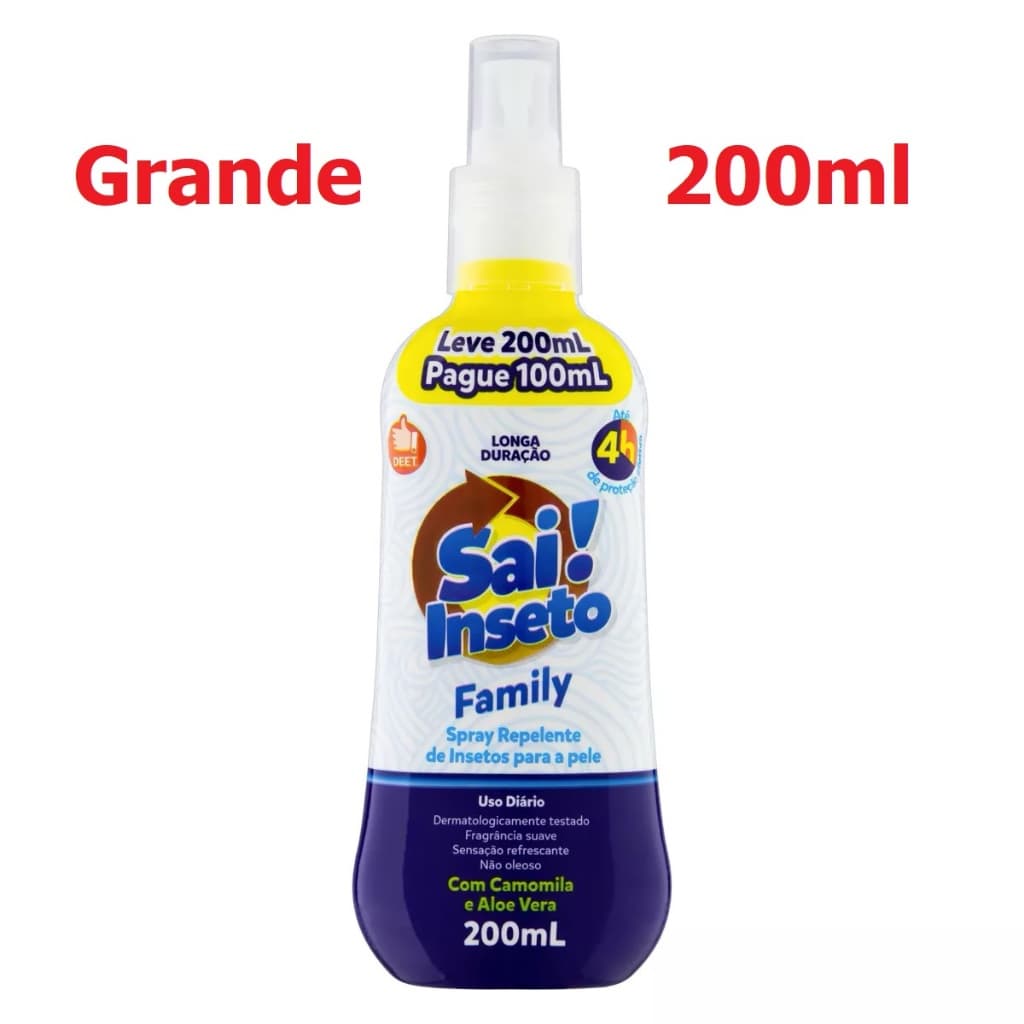 Repelente Sai Inseto 200ml Spray Ou Loção Family Ou Kids