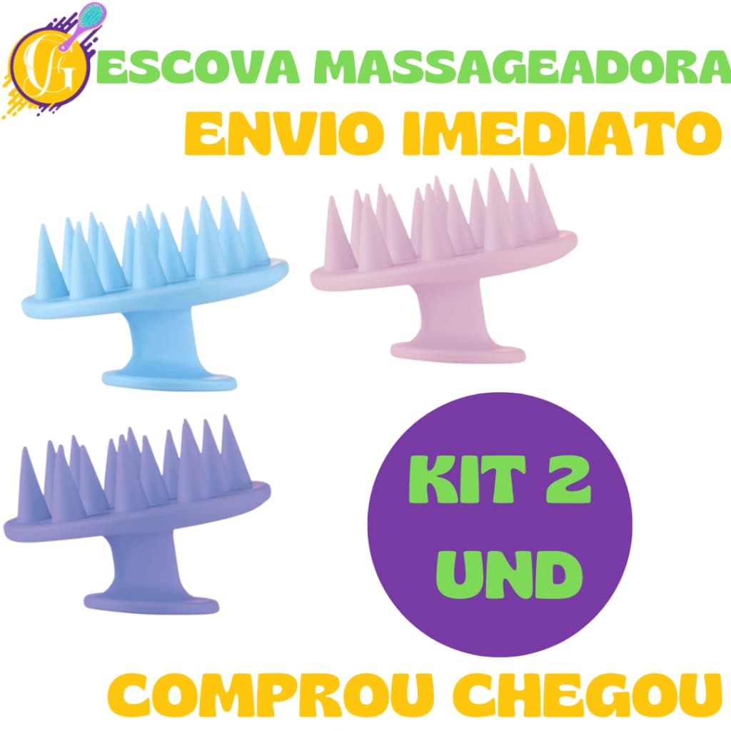 Kit 2-Escova Massageadora Capilar SORTIDO - Kit de Beleza Completo - Glamour Feminino