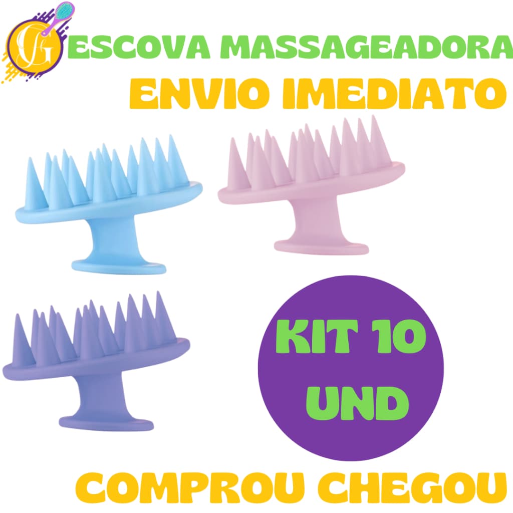 Kit 10-Escova Massageadora Capilar SORTIDO - Kit de Beleza Completo -  Glamour Feminino