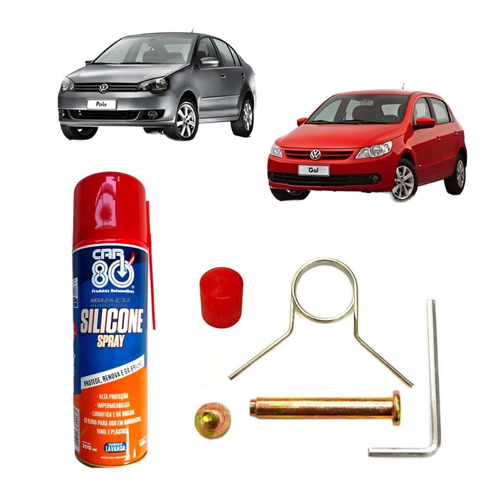 Mola Da Alavanca Cambio Fox Gol Polo Voyage Saveiro com bucha em PU e Silicone Spray kit trambulador