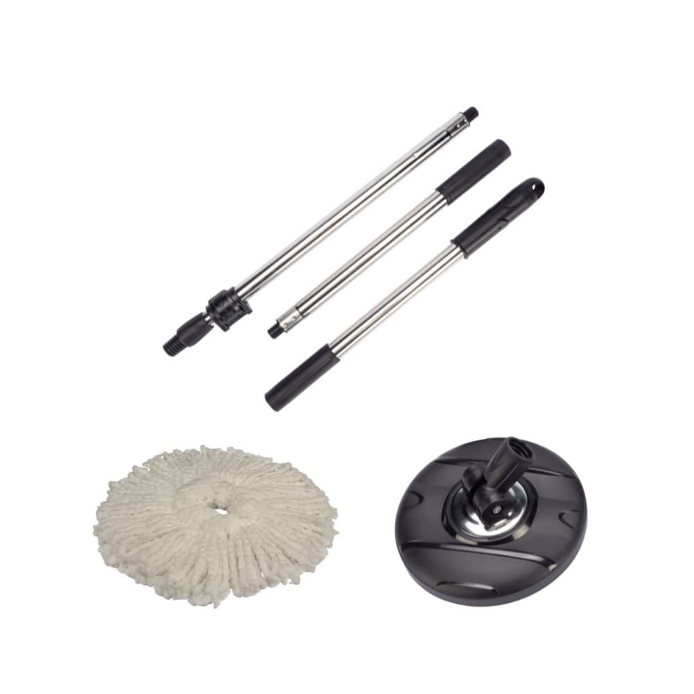 Kit Reposição Mop P/pro E Move Cabo Retratil Giratorio Mop Pro Limpeza Rapida Eficiente acompanha suporte para esfregao