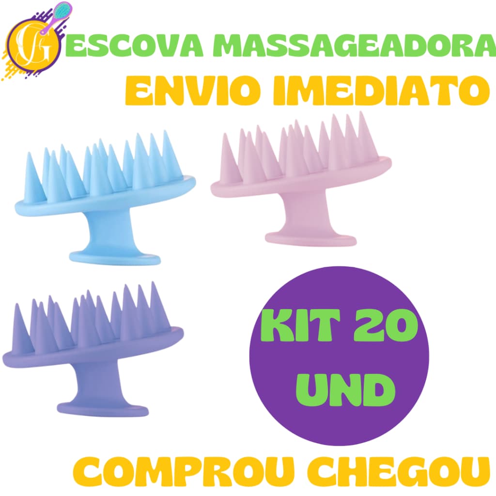 Kit 20-Escova Massageadora Capilar SORTIDO - Kit de Beleza Completo -  Glamour Feminino