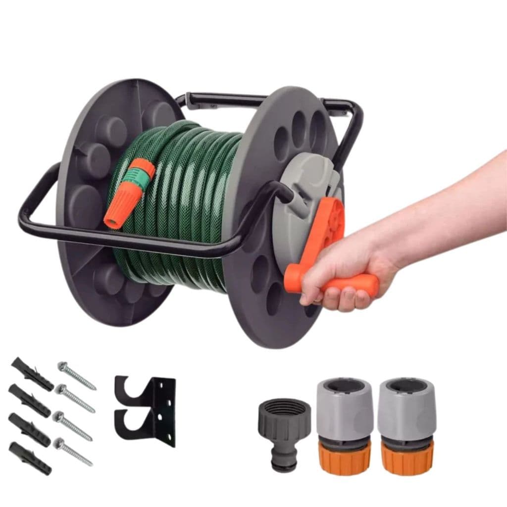 Enrolador De Mangueira De Jardim 55 Metros Tramontina Suporte Fixo 78594/000