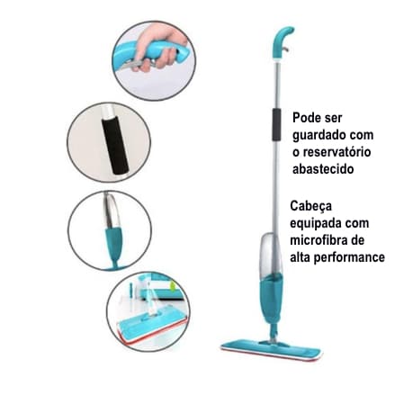Spray Mop Esfregão Rodo Limpador com Reservatório de Água