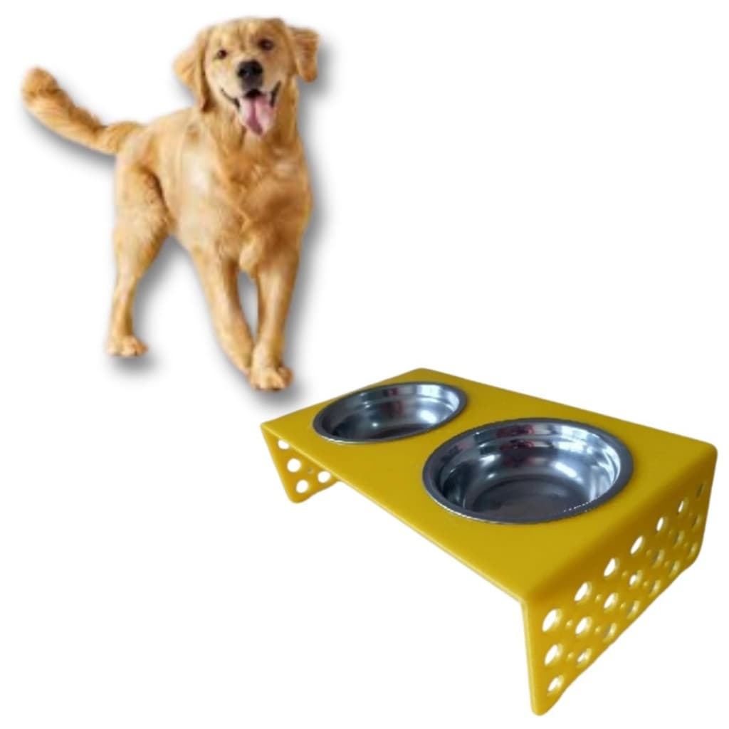 Comedouro em Acrílico Para Cães e Gatos Agua Ração Elevados