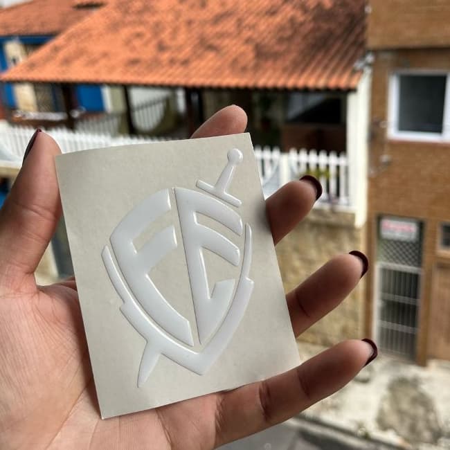 KIT 2 Adesivos 3D Escudo Fé - Emblema - Carro Moto Nootbook