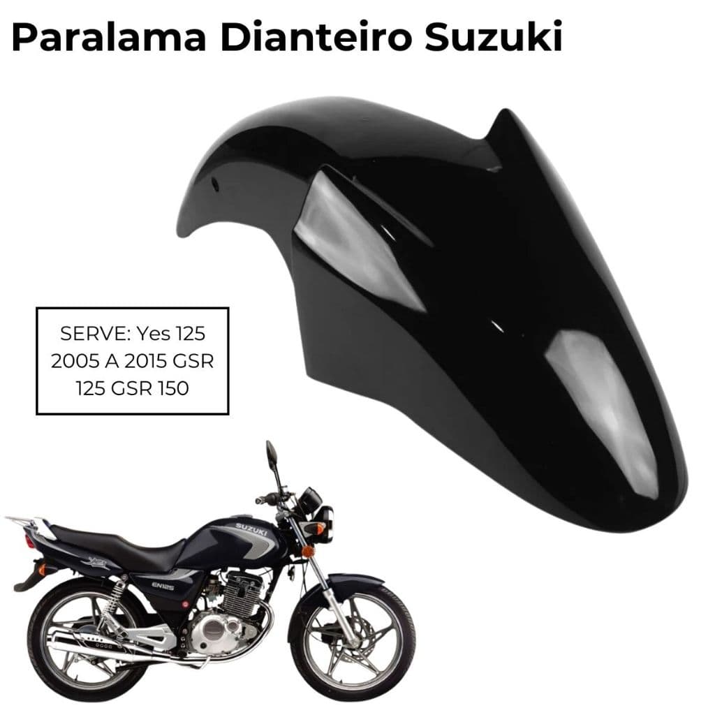 Paralama Dianteiro Moto Suzuki Yes 125 2005 A 2015 Gsr 125 Gsr150 Preto